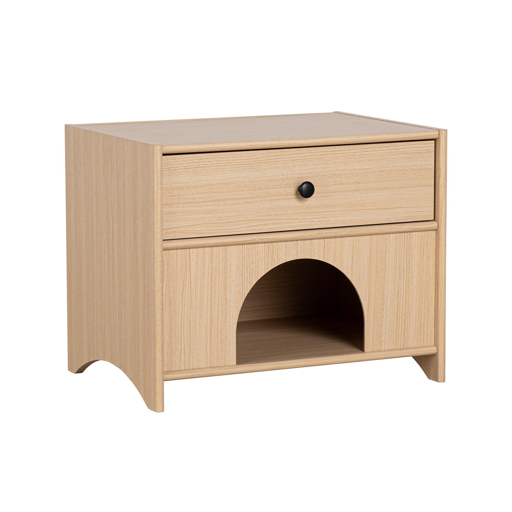 Mesa auxiliar Travis Modern Natural de 22 pulgadas con rincón apto para mascotas