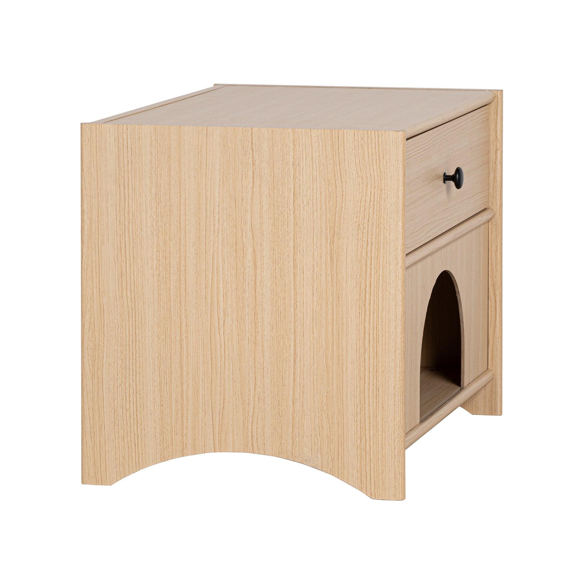 Mesa auxiliar Travis Modern Natural de 22 pulgadas con rincón apto para mascotas