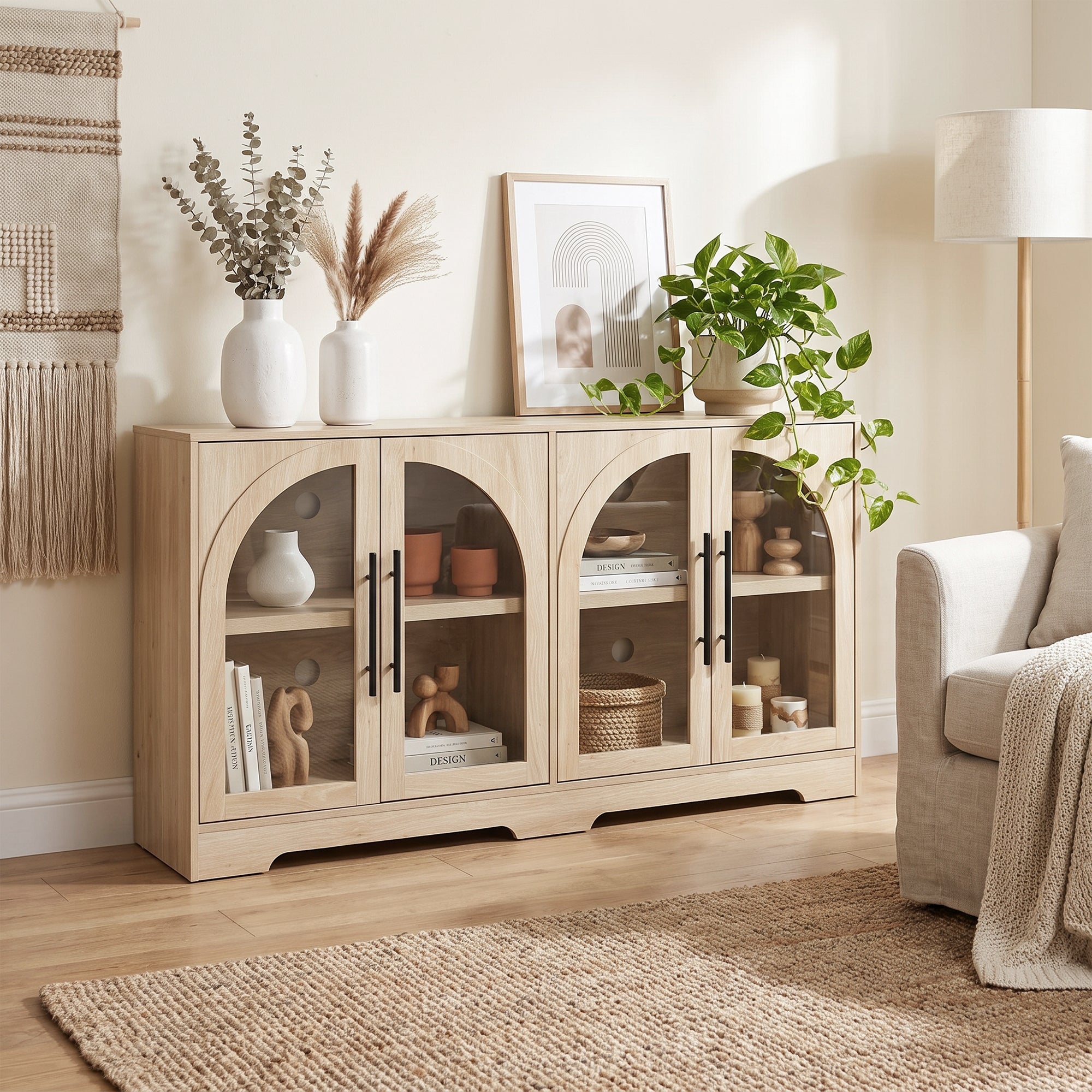 2-Piece Bookcases & Cabinets with Adjustable Shelves