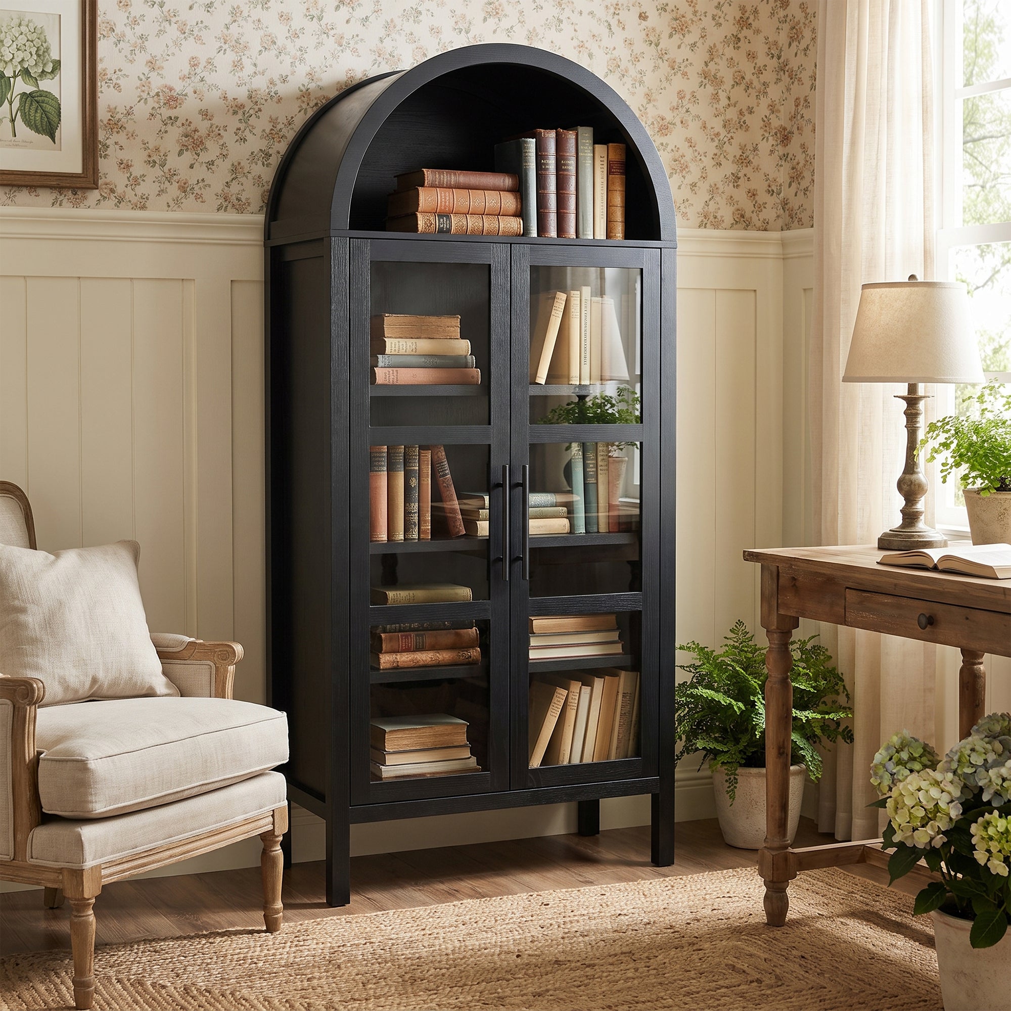 72-in Height Arched Bookcases & Cabinets with Adjustable Shelves