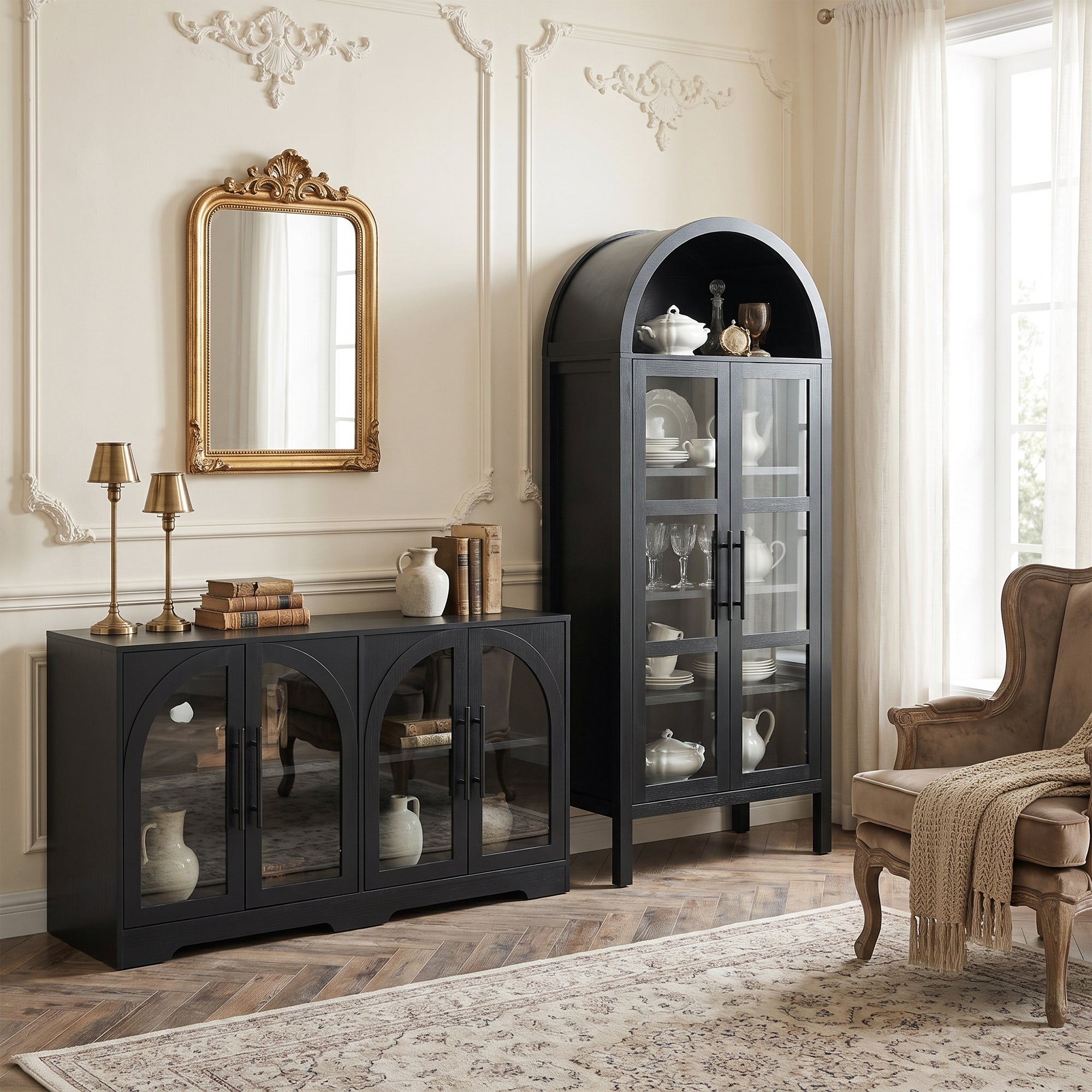 2-Piece Bookcases & Cabinets with Adjustable Shelves