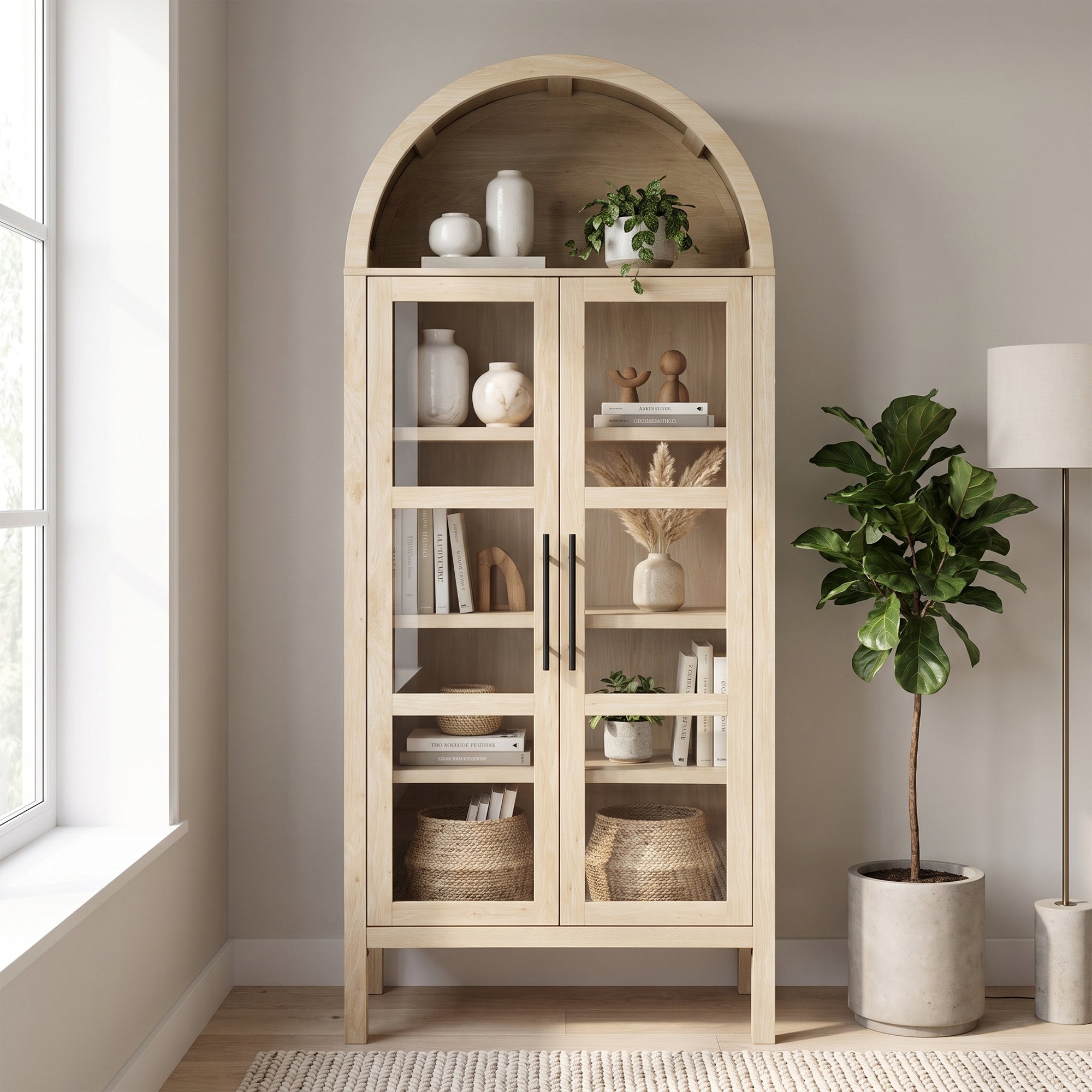 2-Piece Bookcases & Cabinets with Adjustable Shelves