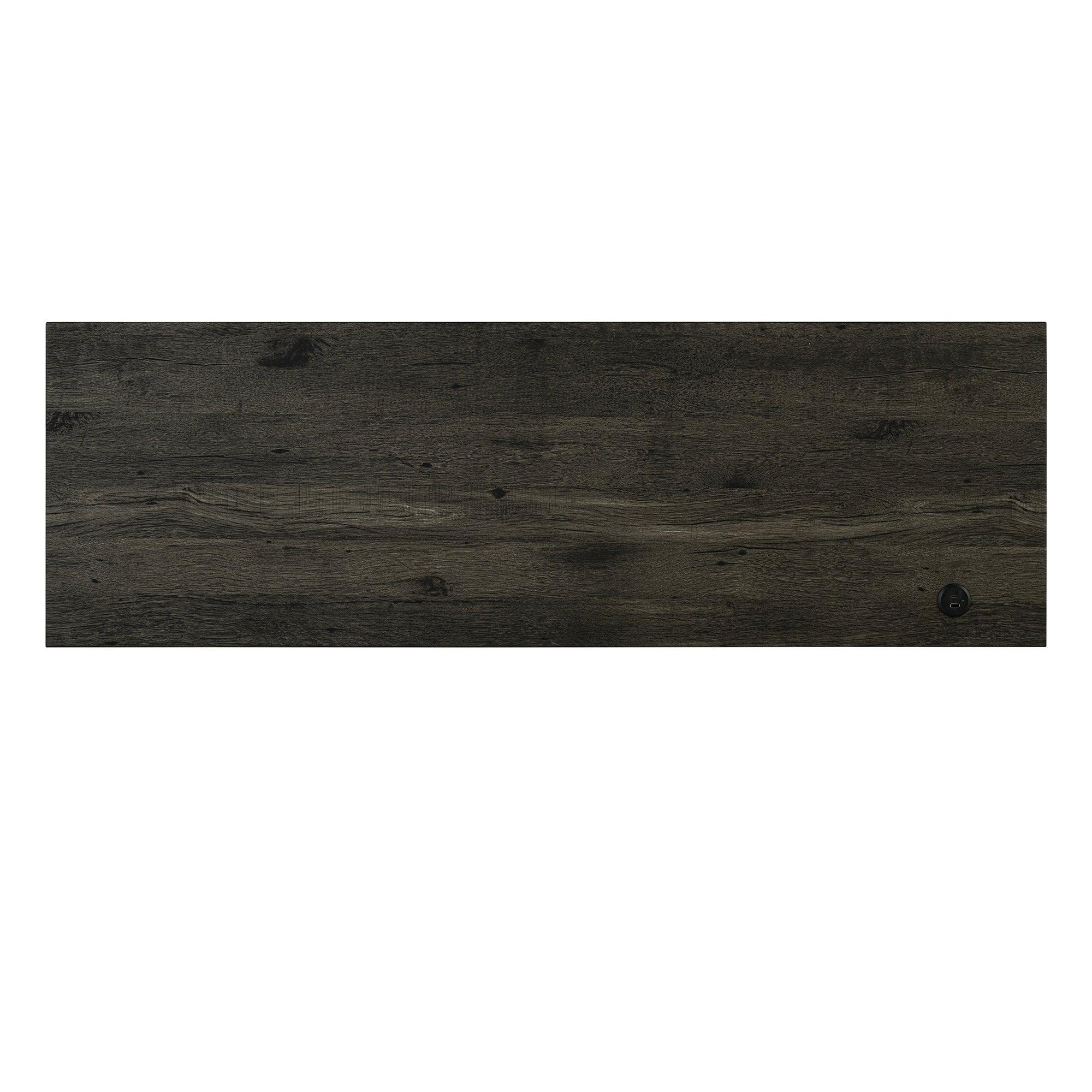 59" Rustic Dining&Bar Table Set with 3 Stools for Apartment, USB-A & USB-C Charging Ports