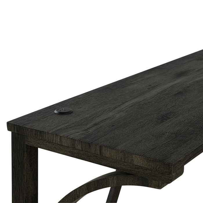 Juego de mesa de comedor y bar rústico de 59" con 3 taburetes para apartamento, puertos de carga USB-A y USB-C