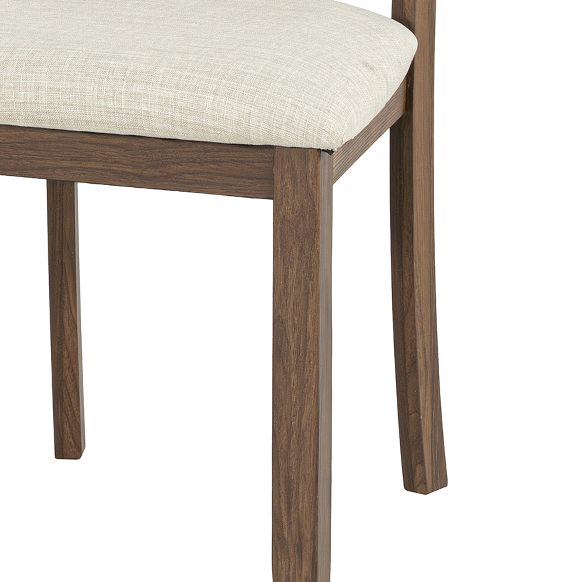 Juego de mesa de comedor de 5 piezas de madera maciza de caucho de 48" de ancho con respaldo de silla en forma de diamante
