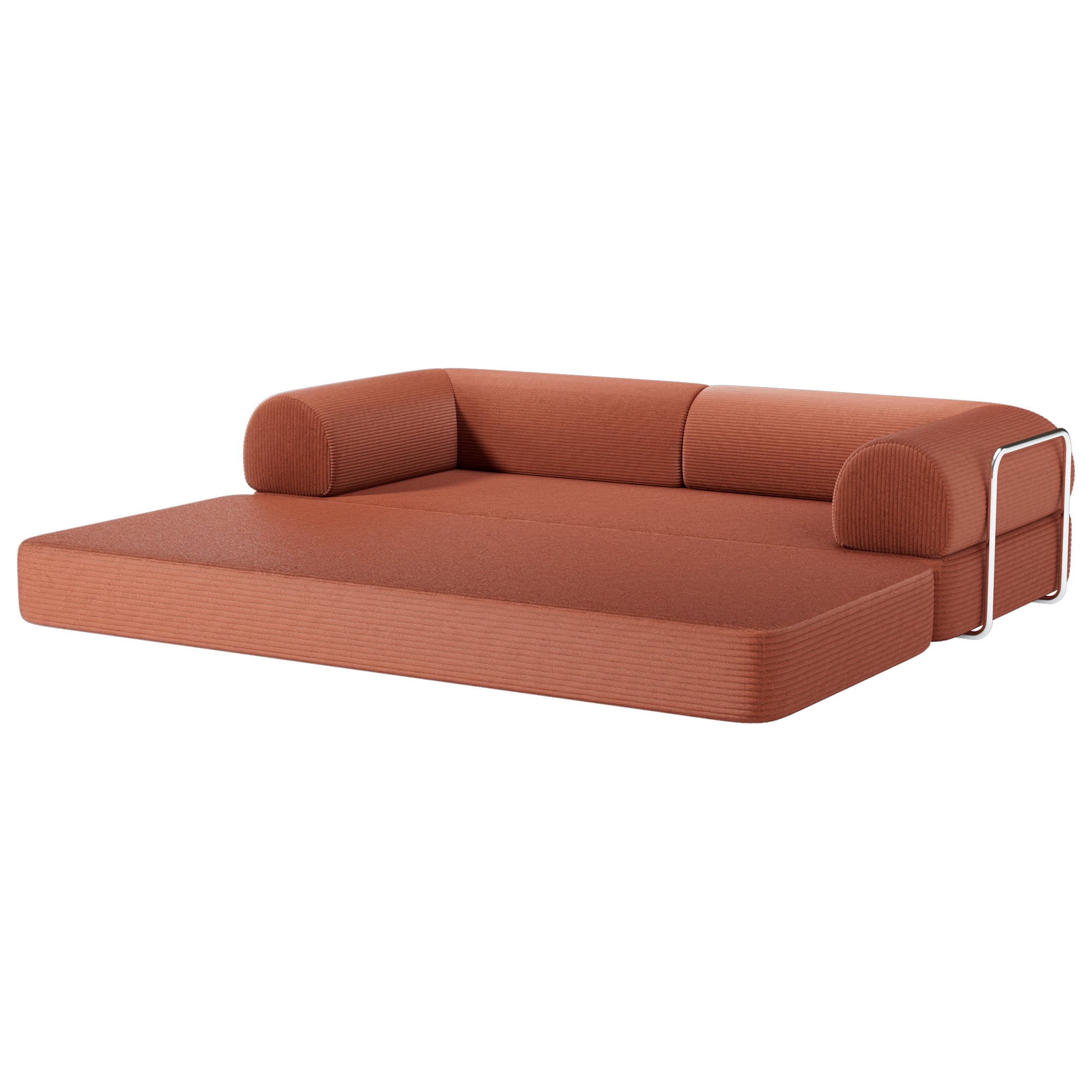 79" Perri Corduroy Compressed Sofa Bed with Lumbar Pillow for Living Room, Office