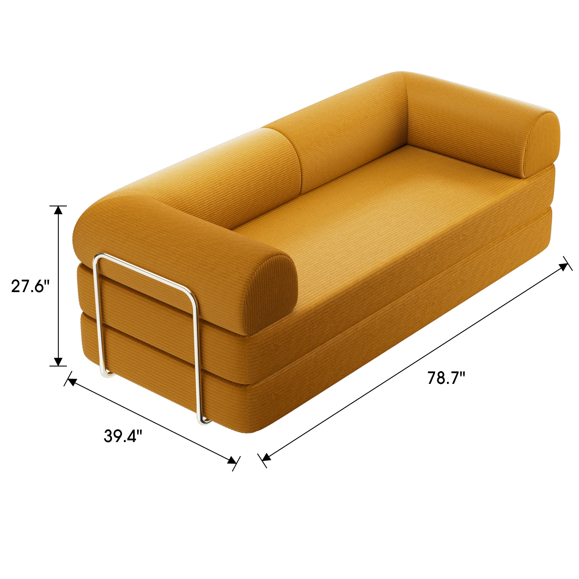 79" Perri Corduroy Compressed Sofa Bed with Lumbar Pillow for Living Room, Office