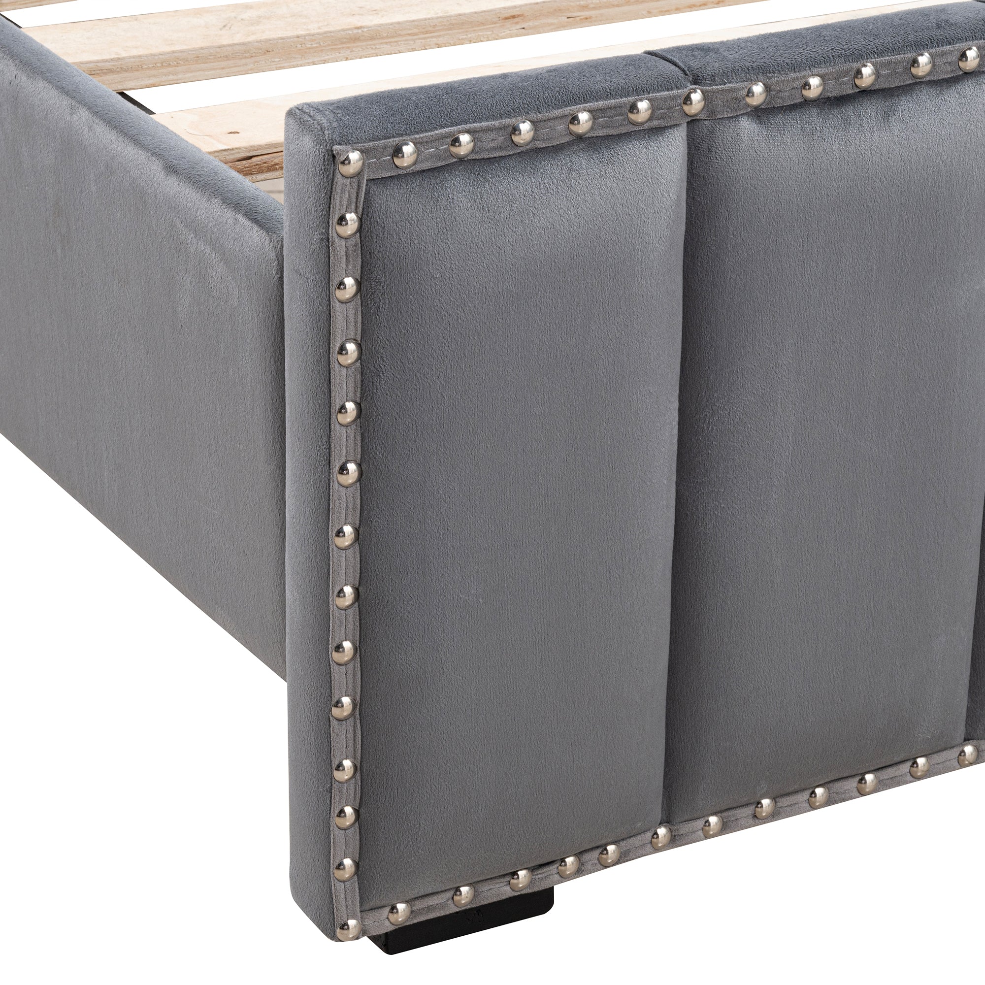 Farese Full & Queen Platform Bed Frame Storage Headboard with LED Light, No Box Spring Needed