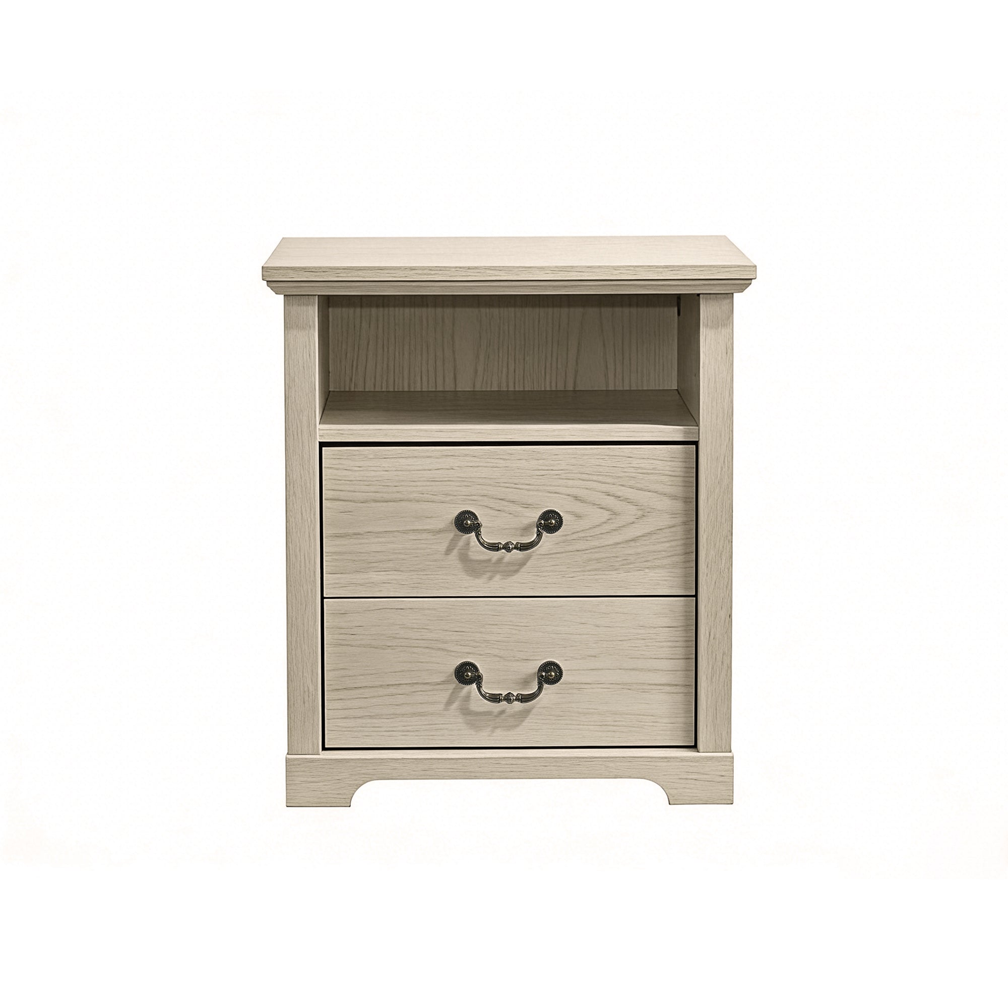 Mesa auxiliar de 40,6 cm en gris estilo granja con puerta estilo granero y estante abierto de Furniture of America