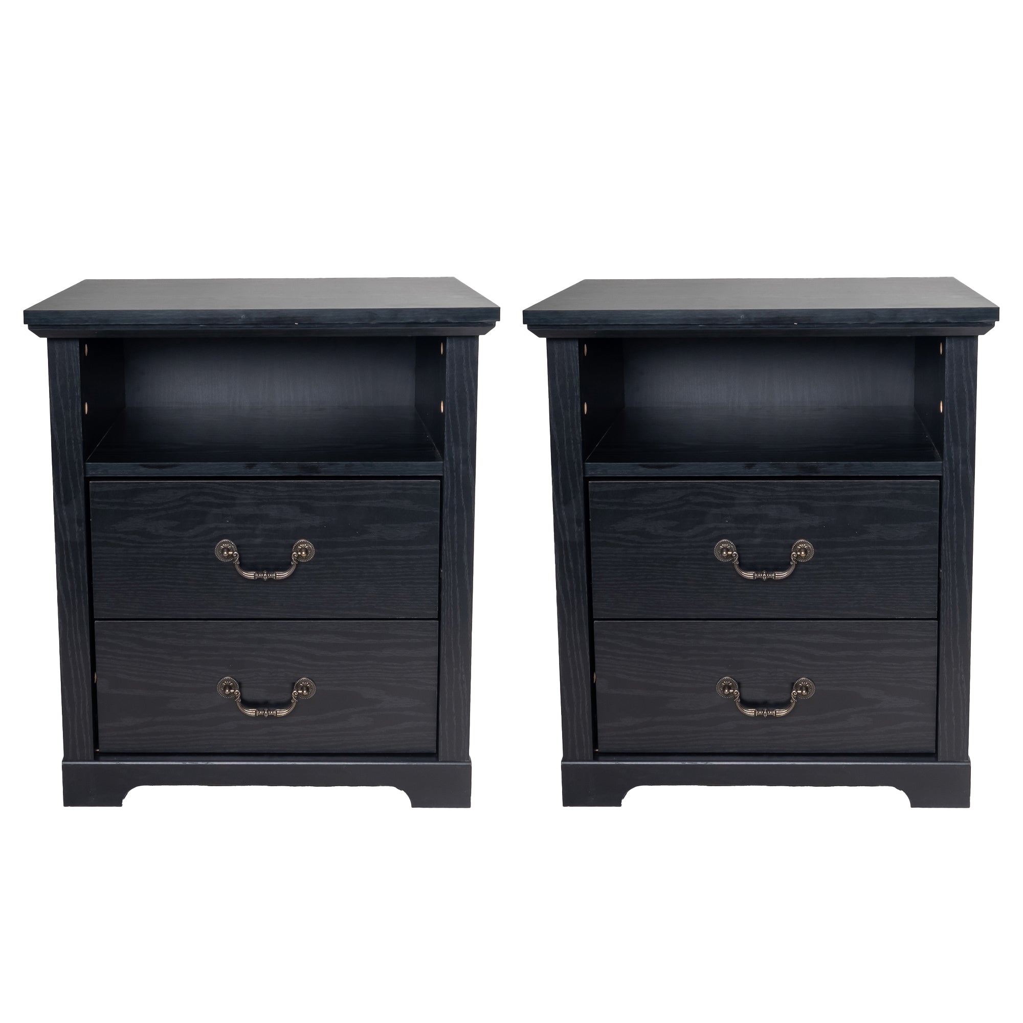 Mesa auxiliar de 40,6 cm en gris estilo granja con puerta estilo granero y estante abierto de Furniture of America