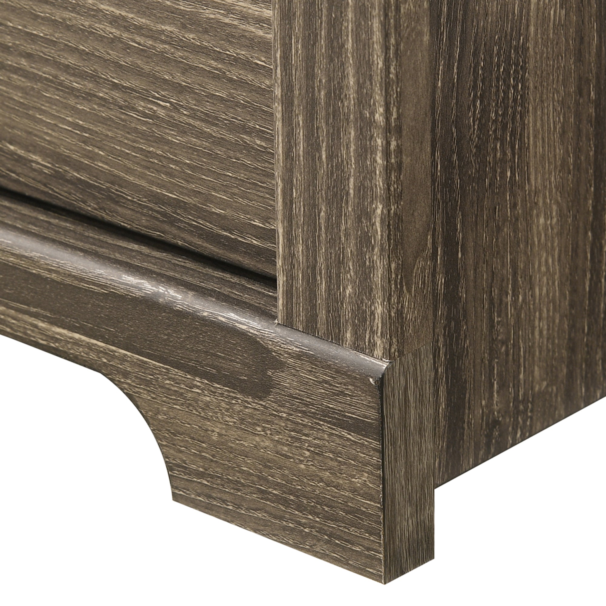 Mesa auxiliar de 40,6 cm en gris estilo granja con puerta estilo granero y estante abierto de Furniture of America