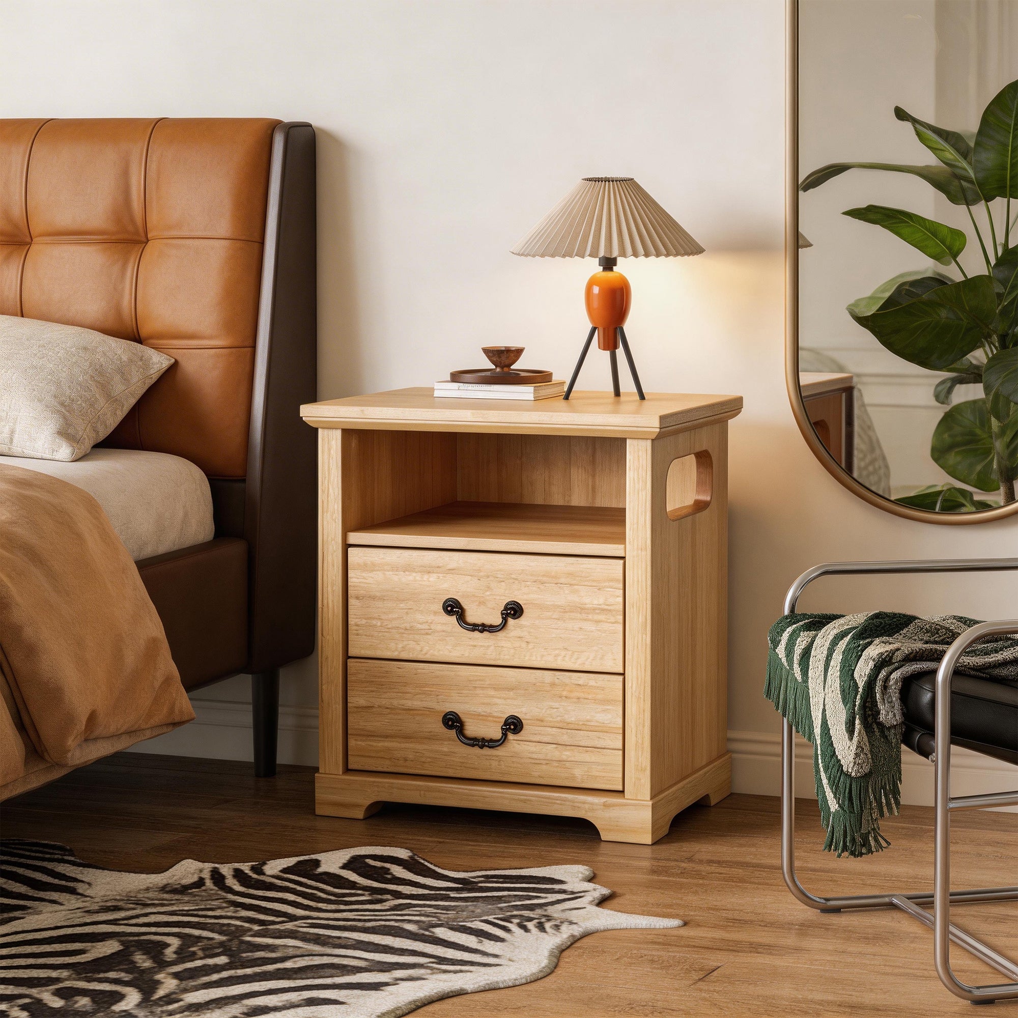 Mesa auxiliar de 40,6 cm en gris estilo granja con puerta estilo granero y estante abierto de Furniture of America