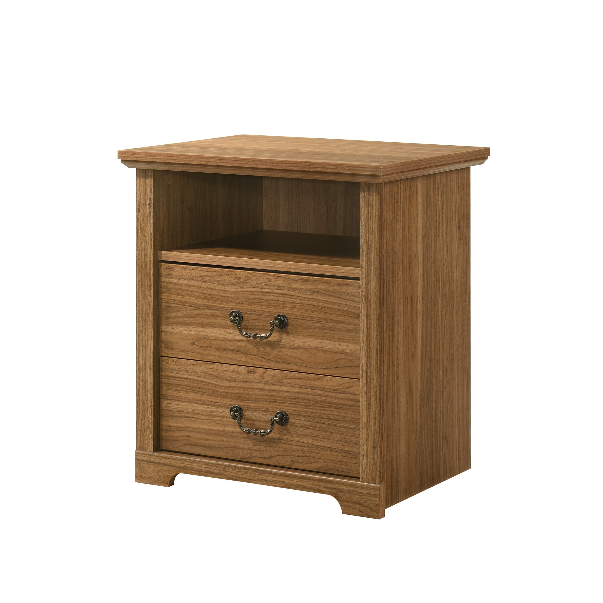 Mesa auxiliar de 40,6 cm en gris estilo granja con puerta estilo granero y estante abierto de Furniture of America