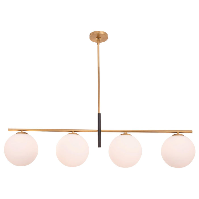 Spark Modern Gold Linear 4 Light Chandelier