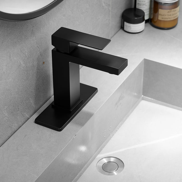 Stylish Single Handle Bathroom Faucet for Single Hole Basin Tap in Brush Nickel or Black
