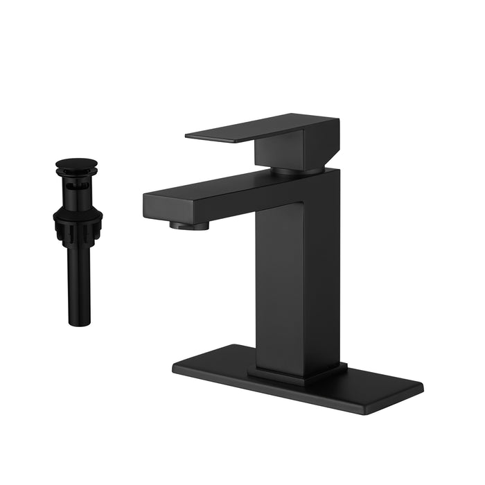 Stylish Single Handle Bathroom Faucet for Single Hole Basin Tap in Brush Nickel or Black