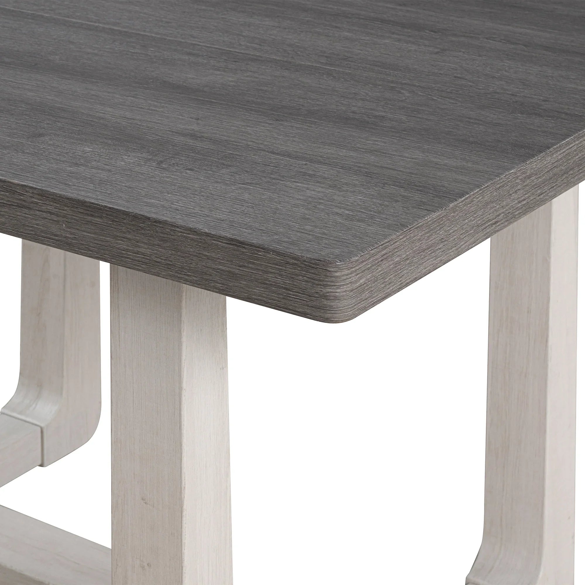 Sauro Gray Wood Top Rectangle Dining Table with Four Side Chairs