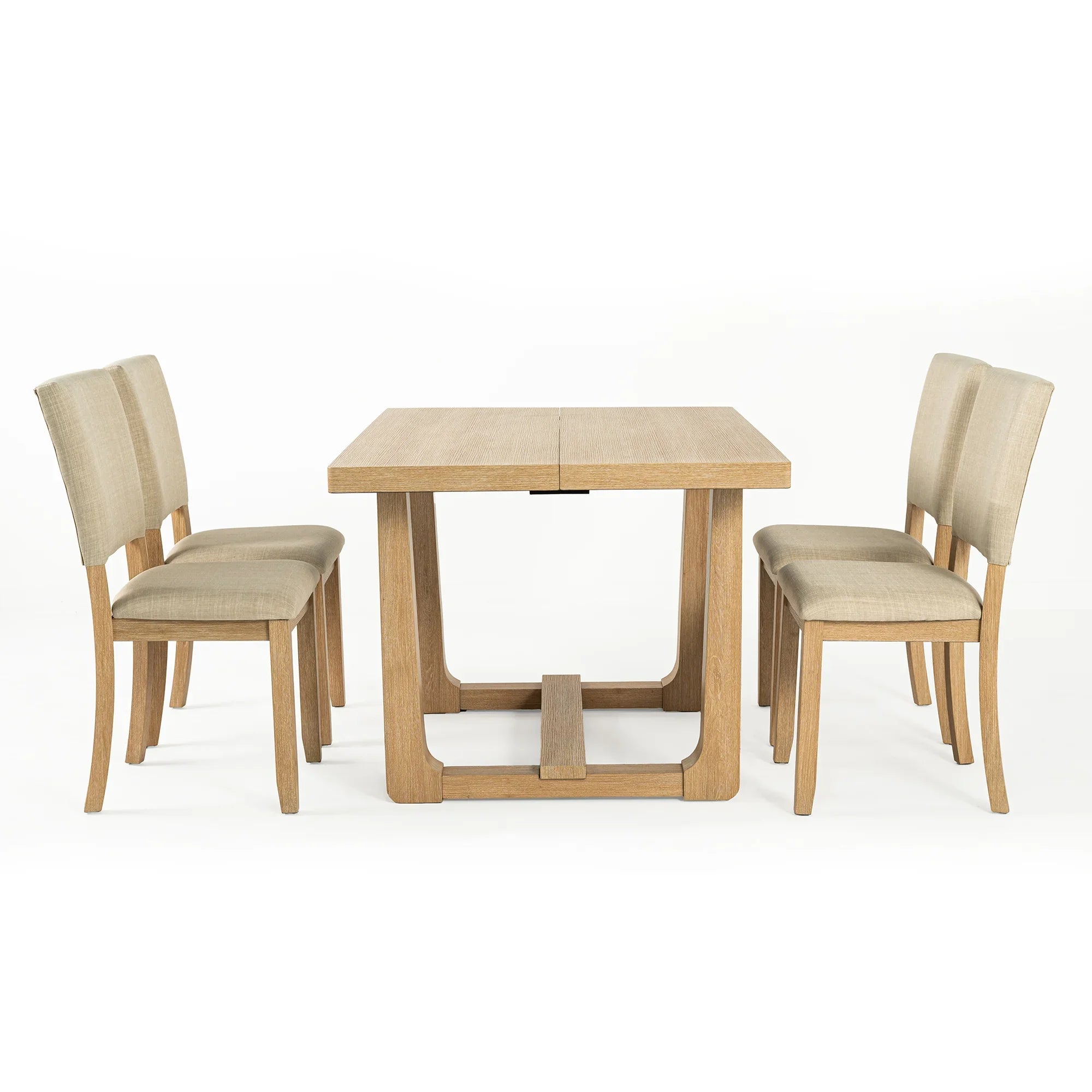 Sauro Gray Wood Top Rectangle Dining Table with Four Side Chairs