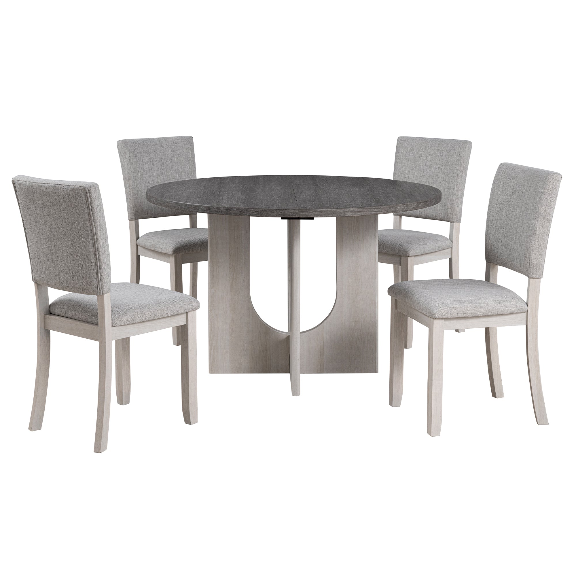 Oberto 47.3" Round Dining Table, Four Side Chairs Sold Separately