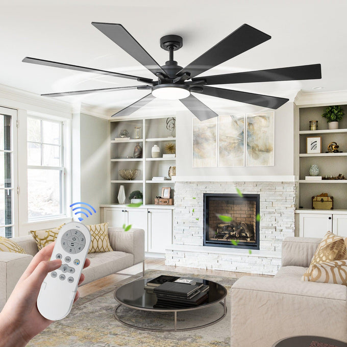 Ventilador de techo moderno Elbe de 72 pulgadas con montaje en varilla, luz y control remoto