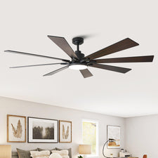 72 Inch Elbe Modern Downrod Mount Ceiling Fan with Light and 72 Inch Elbe Modern Downrod Mount Ceiling Fan with Light and