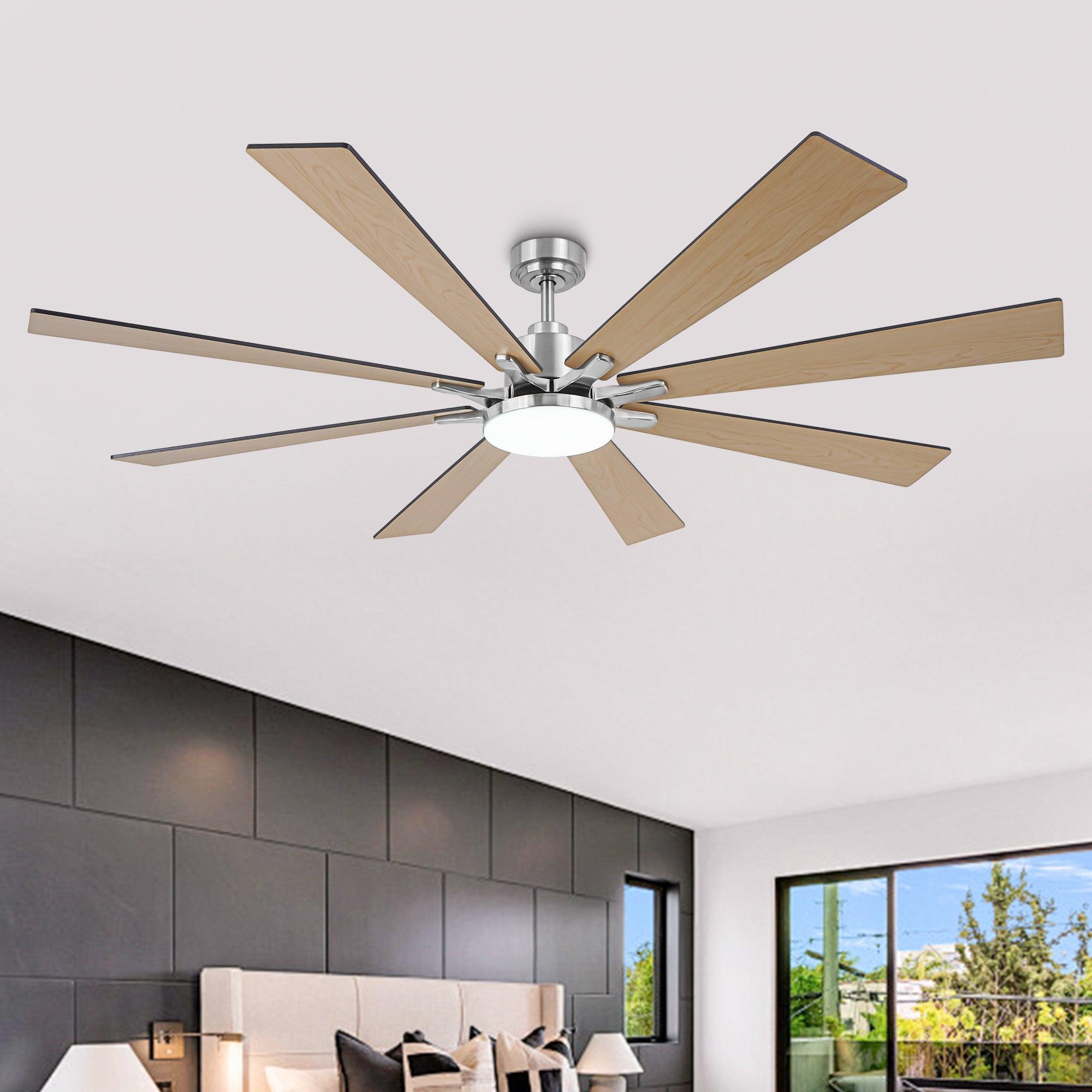 Ventilador de techo moderno Elbe de 72 pulgadas con montaje en varilla, luz y control remoto