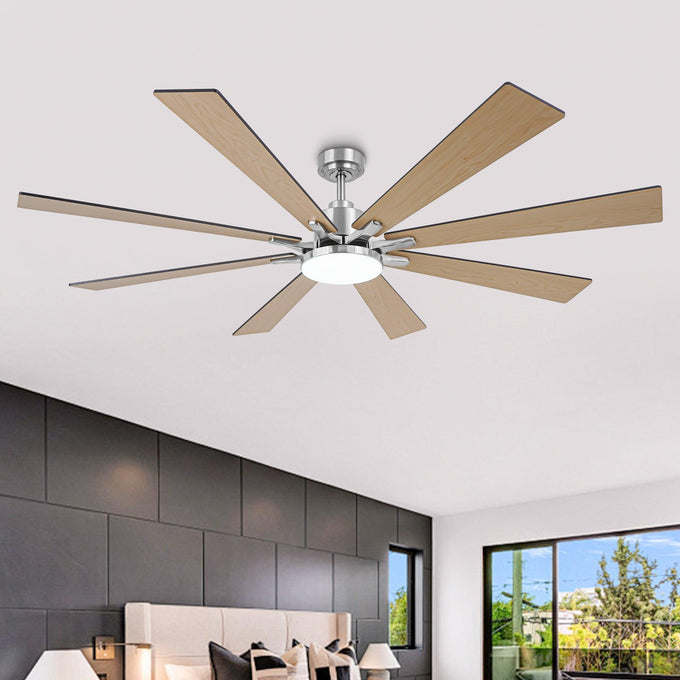 Ventilador de techo moderno Elbe de 72 pulgadas con montaje en varilla, luz y control remoto