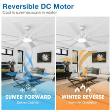 72 Inch Elbe Modern Downrod Mount Ceiling Fan with Light and 72 Inch Elbe Modern Downrod Mount Ceiling Fan with Light and