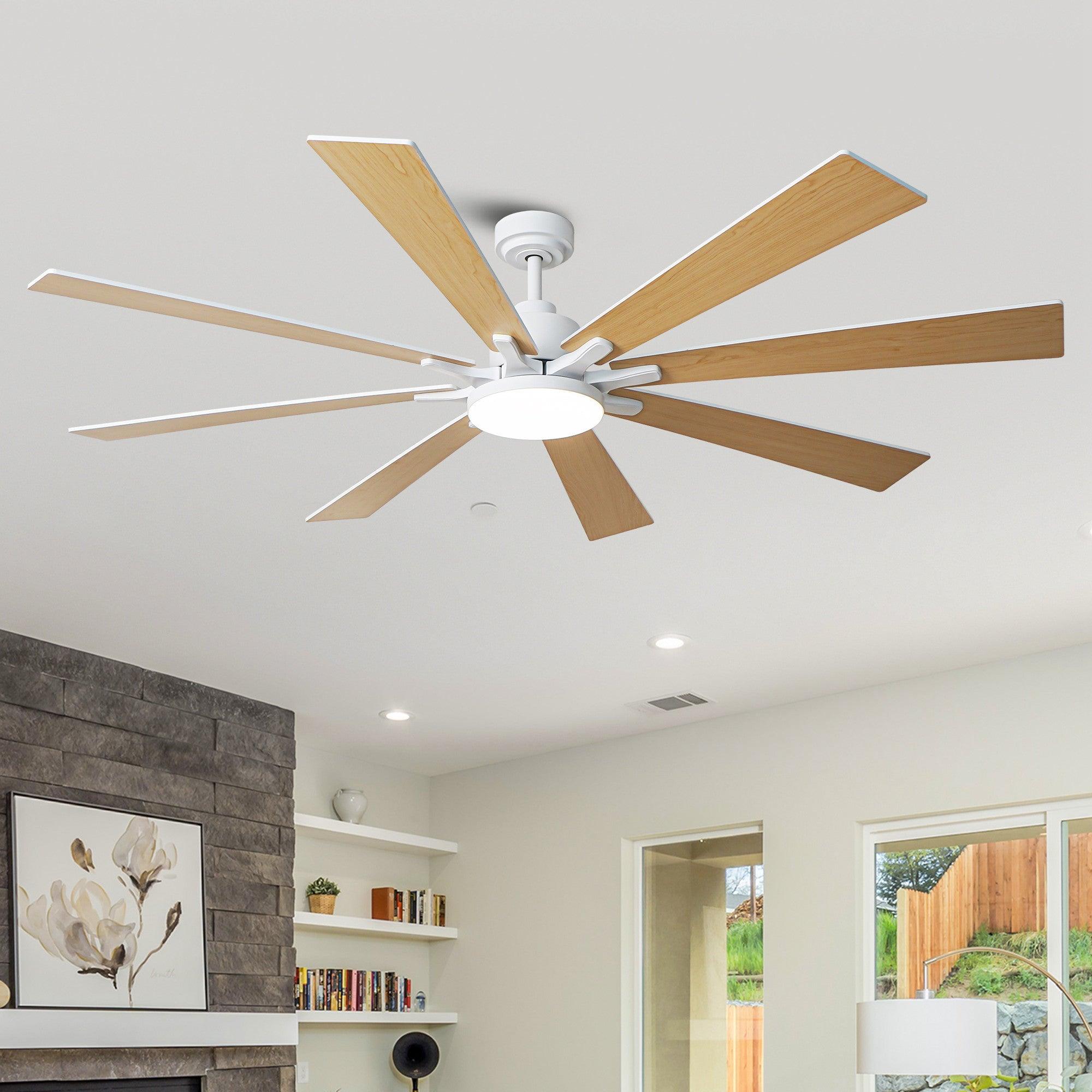 Ventilador de techo moderno Elbe de 72 pulgadas con montaje en varilla, luz y control remoto