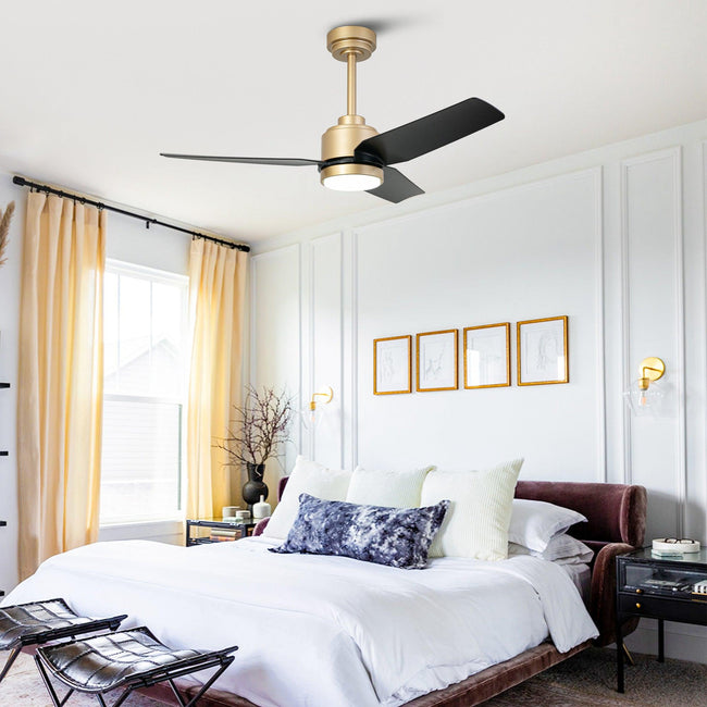 Ventilador de techo moderno Vaczon de 42 pulgadas y 3 aspas con control remoto y luz LED