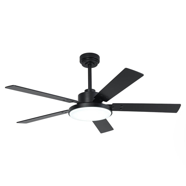 Ventilador de techo moderno Vaczon de 52 pulgadas con motor de CC y 5 aspas, luz LED y control remoto.