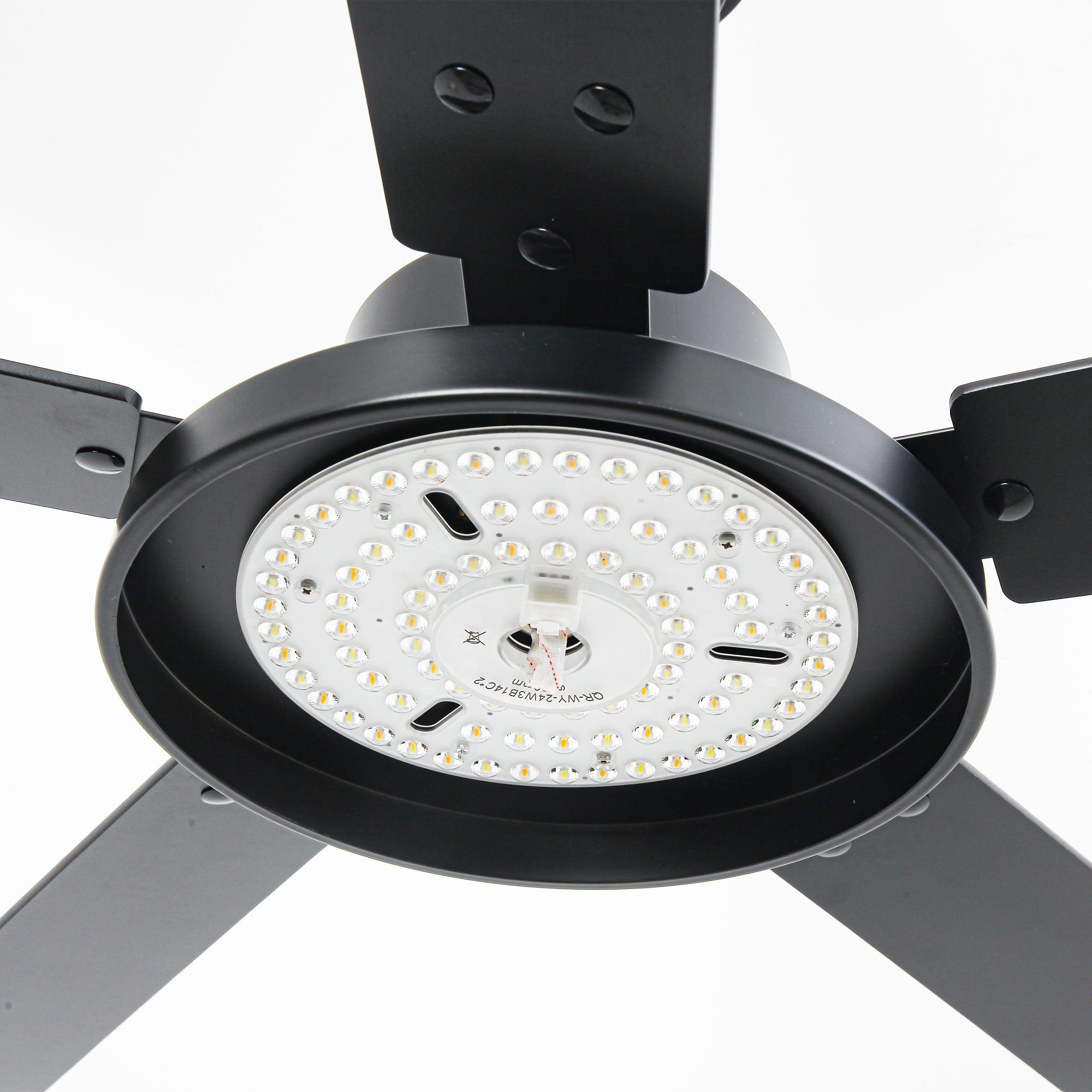 Ventilador de techo moderno Vaczon de 52 pulgadas con motor de CC y 5 aspas, luz LED y control remoto.