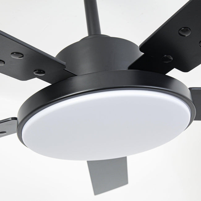 Ventilador de techo moderno Vaczon de 52 pulgadas con motor de CC y 5 aspas, luz LED y control remoto.