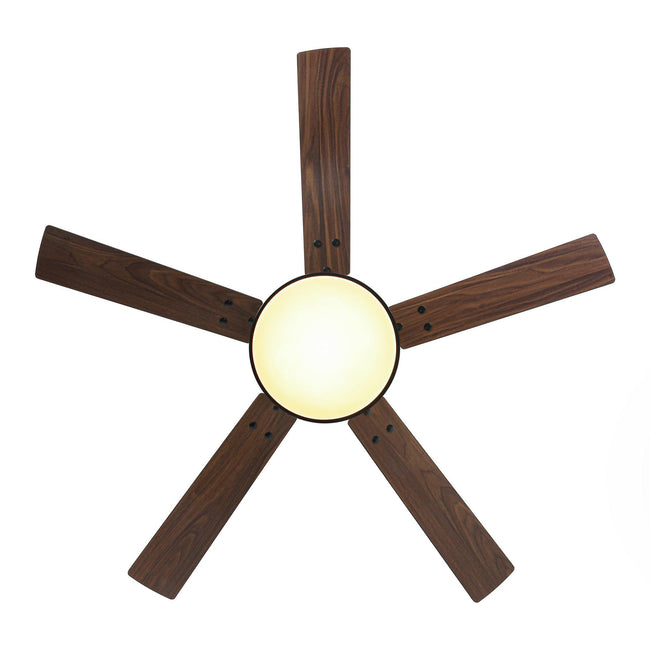 Ventilador de techo moderno Vaczon de 52 pulgadas con motor de CC y 5 aspas, luz LED y control remoto.