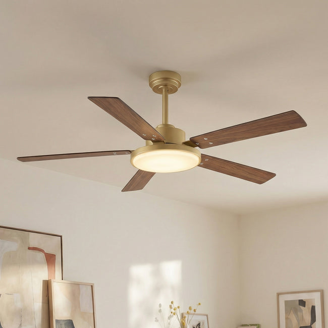 Vaczon 52 Inch Double-sided Blades Modern Ceiling Fan with Remote Control and LED Light