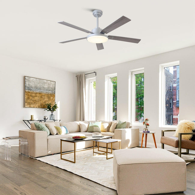Ventilador de techo moderno Vaczon de 52 pulgadas con aspas de doble cara, control remoto y luz LED