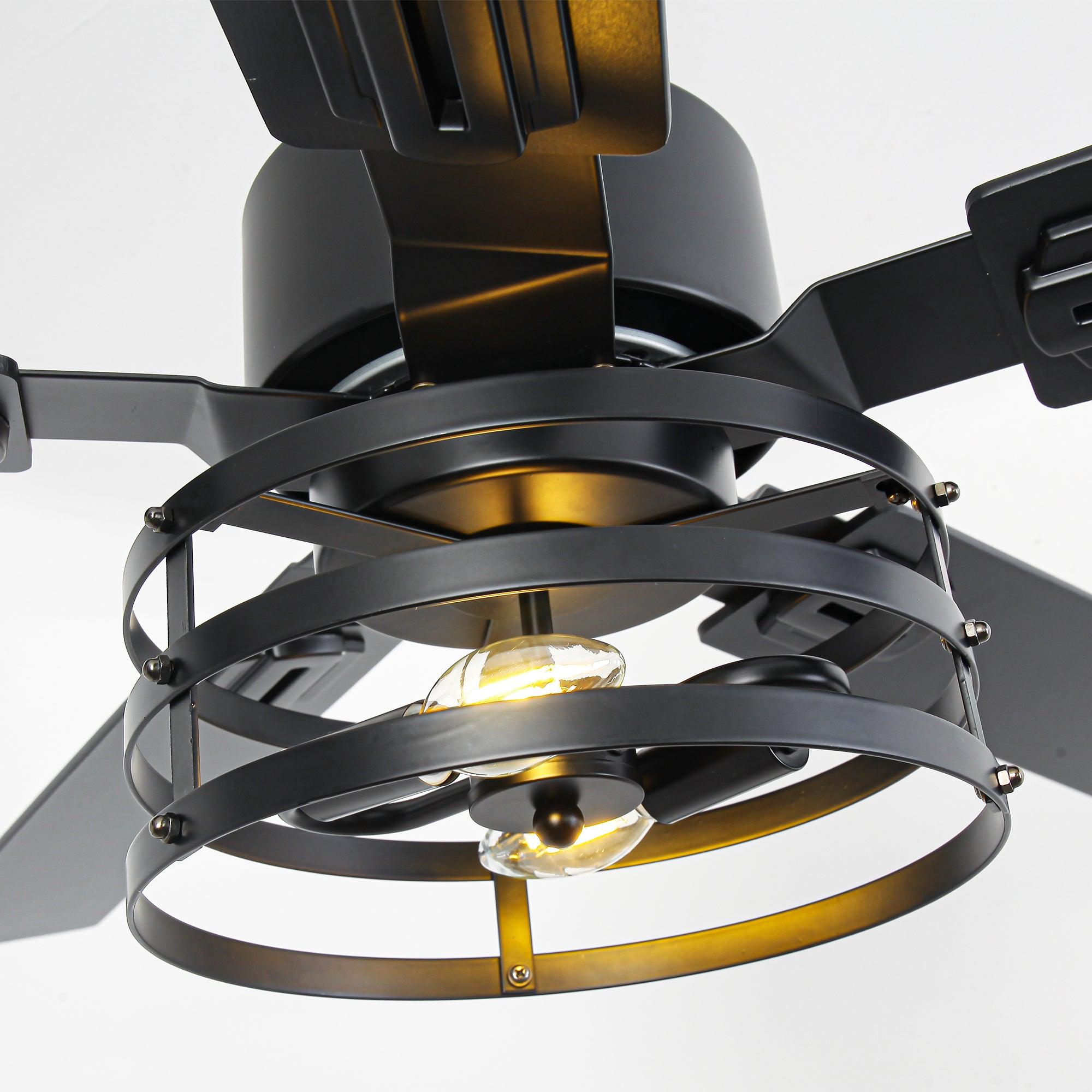 Ventilador de techo industrial Vaczon de 52 pulgadas con motor de CC, luz y control remoto