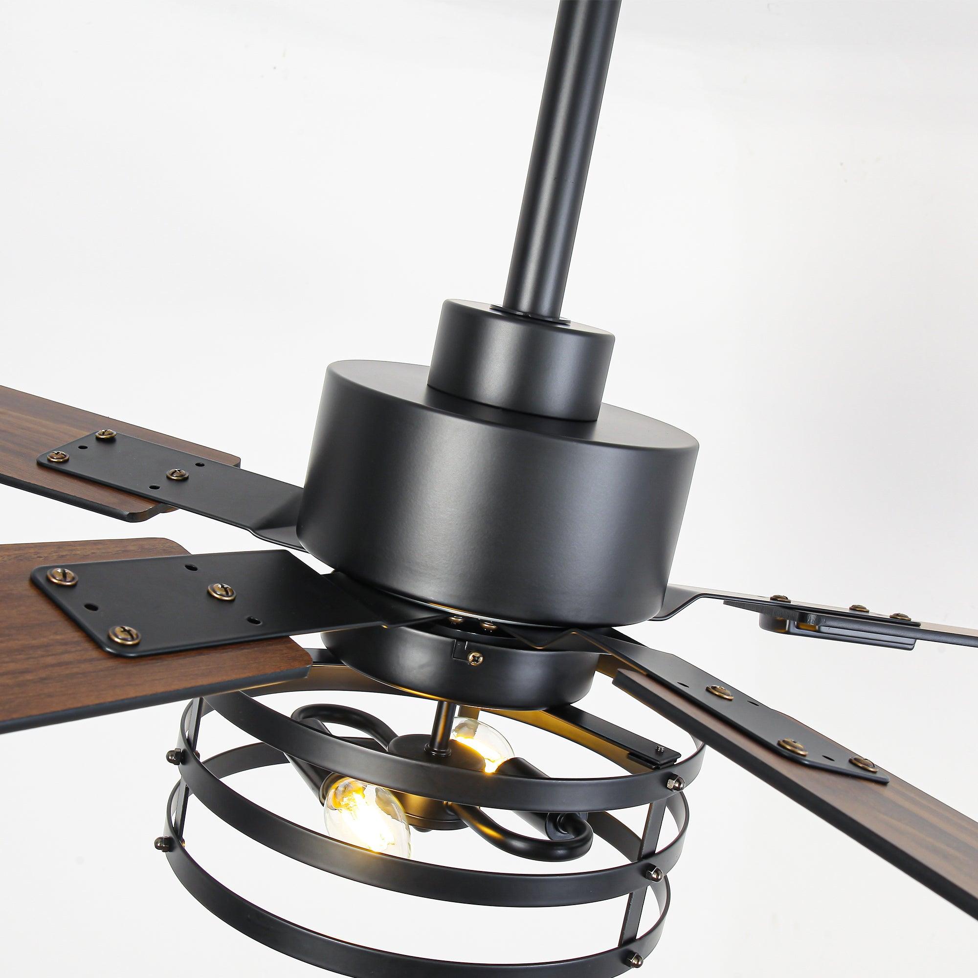 Ventilador de techo industrial Vaczon de 52 pulgadas con motor de CC, luz y control remoto