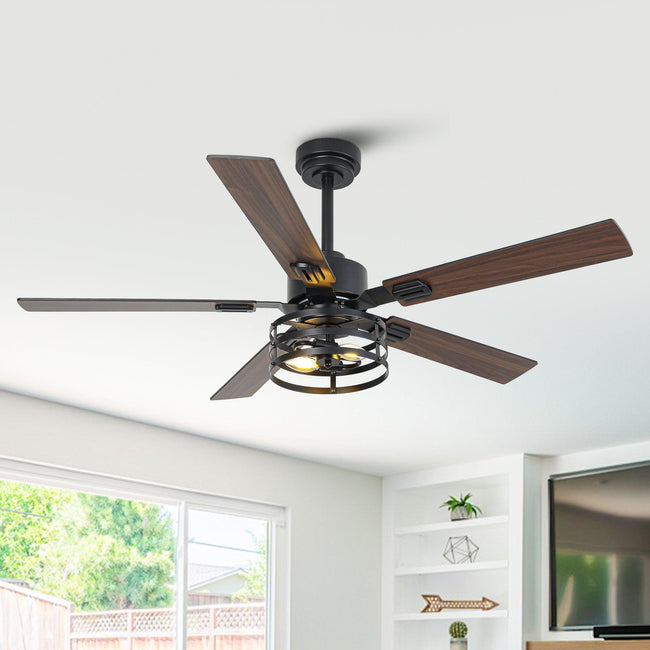 Ventilador de techo industrial Vaczon de 52 pulgadas con motor de CC, luz y control remoto