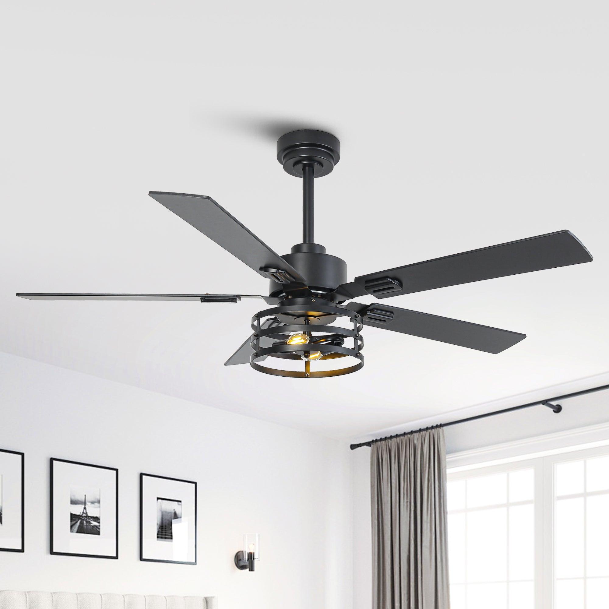 Ventilador de techo industrial Vaczon de 52 pulgadas con motor de CC, luz y control remoto