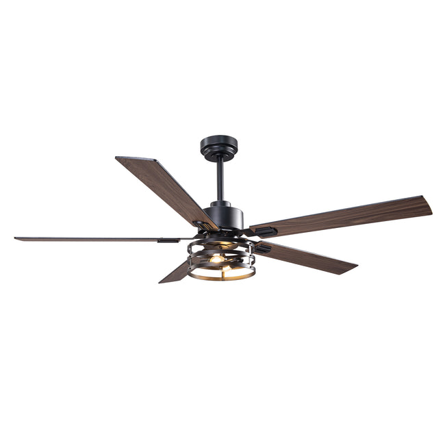Vaczon 52 Inch 60 Inch Industrial Downrod Ceiling Fan with Light and APP & Remote Control