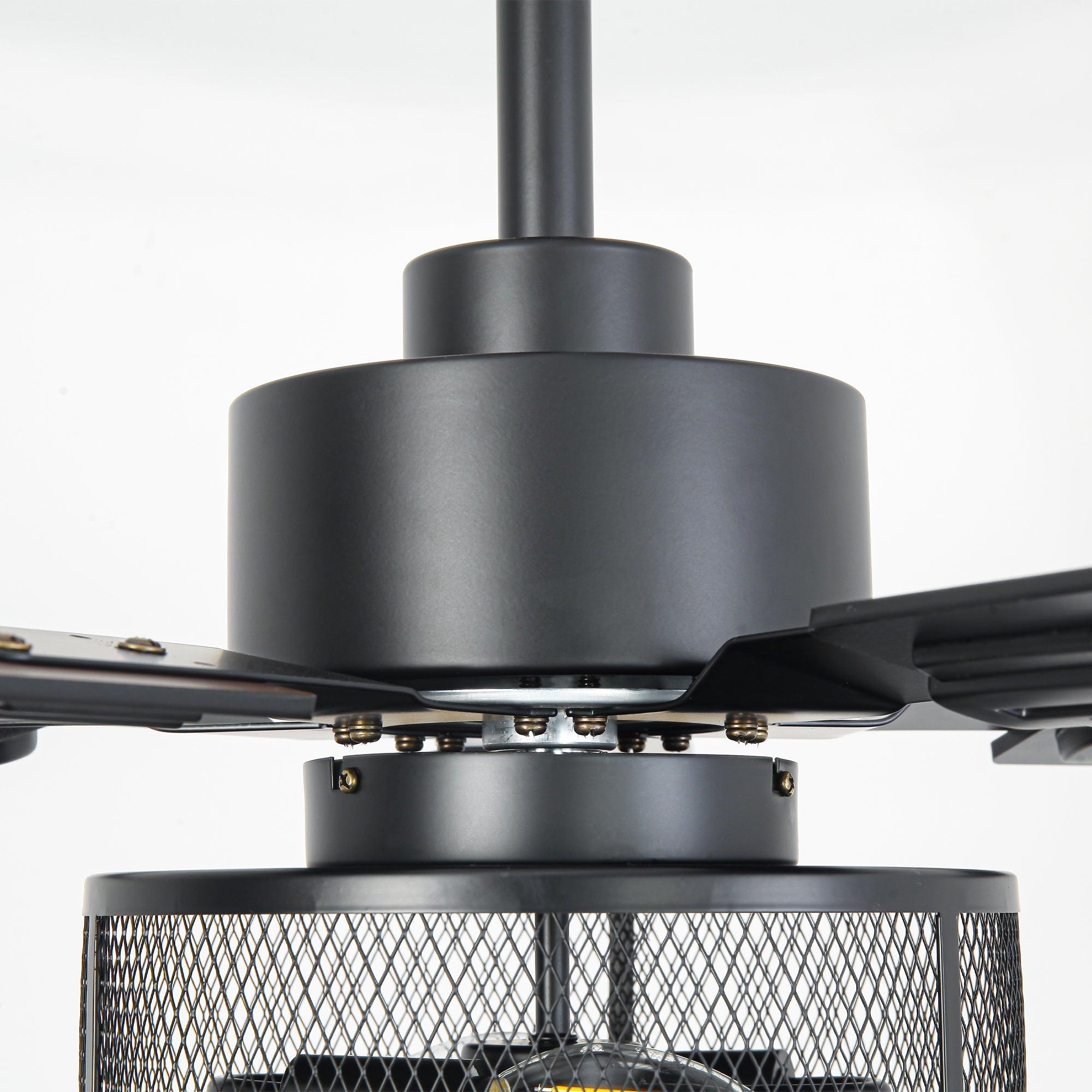 Vaczon 42 Inch DC Motor Industrial Downrod Ceiling Fan with Light and Remote Control