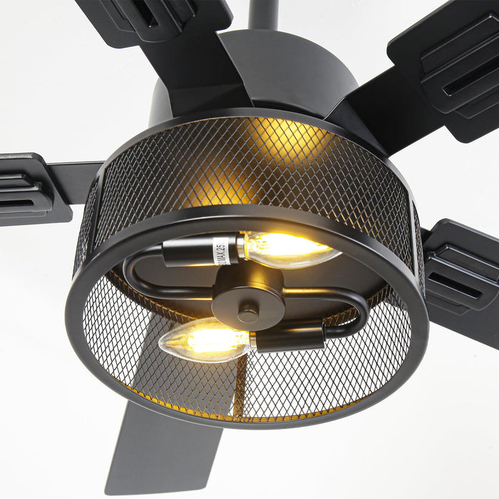 Vaczon 42 Inch DC Motor Industrial Downrod Ceiling Fan with Light and Remote Control