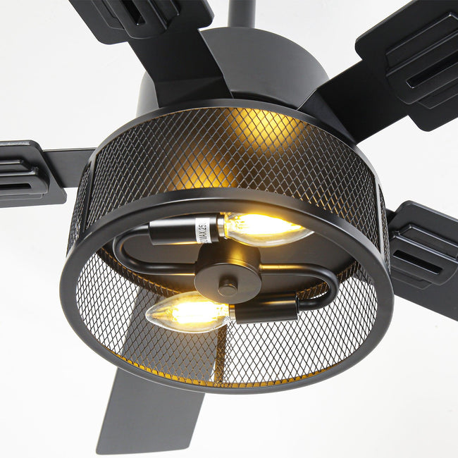 Ventilador de techo industrial Vaczon de 42 pulgadas con motor de CC, luz y control remoto