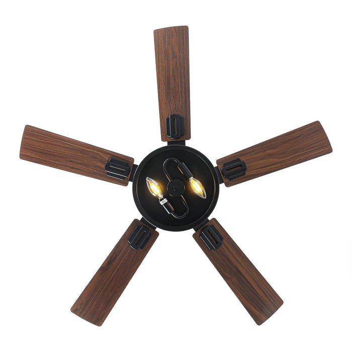 Vaczon 42 Inch DC Motor Industrial Downrod Ceiling Fan with Light and Remote Control