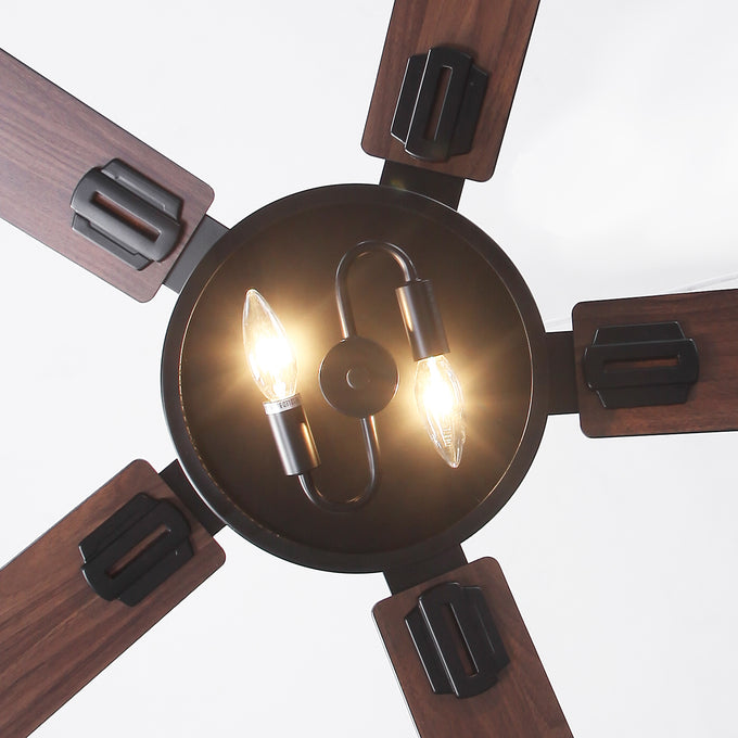 60 Inch Eden Black Ceiling Fan with Light and Remote Control
