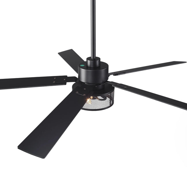60 Inch Eden Black Ceiling Fan with Light and Remote Control