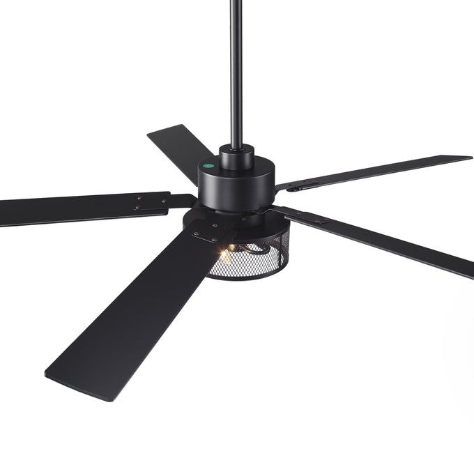 60 Inch Eden Black Ceiling Fan with Light and Remote Control