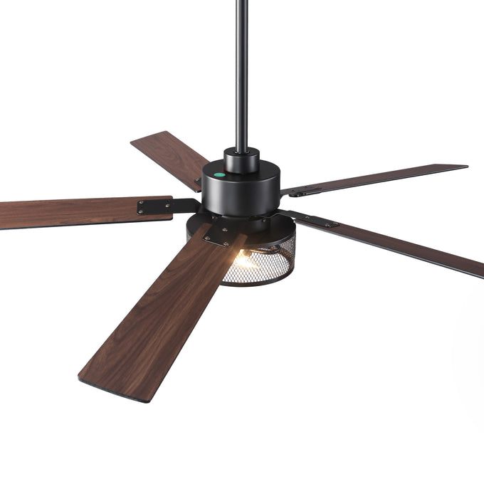 60 Inch Eden Black Ceiling Fan with Light and Remote Control