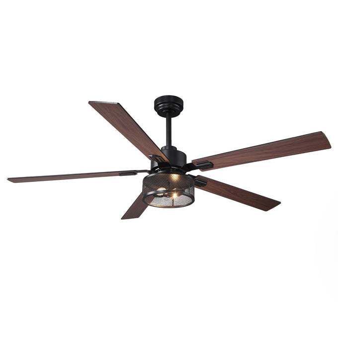 60 Inch Eden Black Ceiling Fan with Light and Remote Control